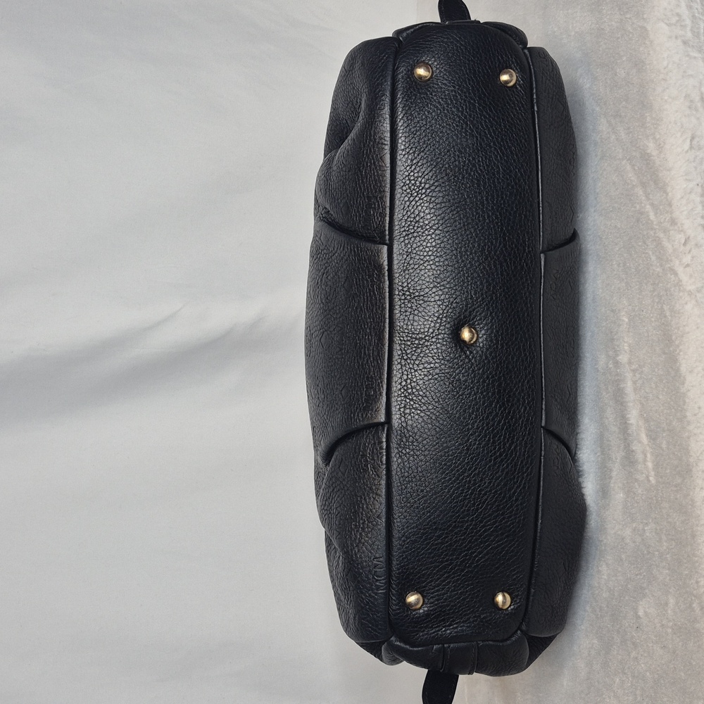 MCM Black Leather Handbag with Gold Accents - Picture 8 of 17